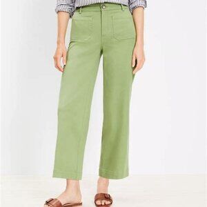 Loft The Palmer Wide Leg Cropped Jean in Green